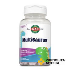 Вітамінно-мінеральний комплекс KAL MultiSaurus для дітей ягідний мікс, 60 жувальних цукерок КАЛ Нутришнл