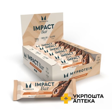Батончик протеїновий Майпротеїн імпакт протеїн 64 г, Fudge Brownie №12 The Hut.com Limited (Myprotein) (Великобританія)