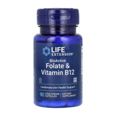 Лайф екстеншн фолат та B12 капс. №90 Quality Supplements and Vitamins, Inc