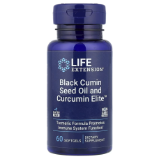 Лайф Екстеншн Олія чорного кмину та Curcumin Elite™ 60 м'яких капсул Quality Supplements and Vitamins, Inc