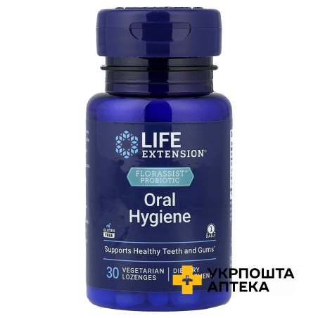 Life Extension Лайф Екстеншн FLORASSIST® Пробіотики Oral Hyгiene 30 вегетаріанських льодяників Quality Supplements and Vitamins, Inc