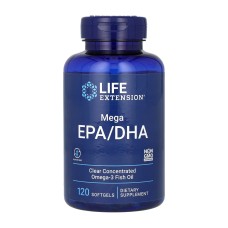 Life Extension Мега EPA/DHA жирні кислоти - 120 м'яких капсул Quality Supplements and Vitamins, Inc