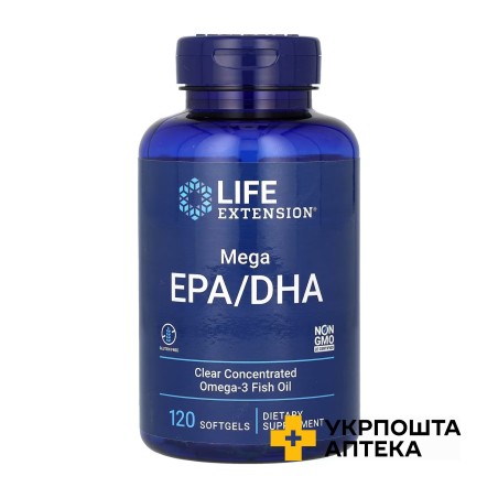 Life Extension Мега EPA/DHA жирні кислоти м'які капс. №120 Quality Supplements and Vitamins, Inc (США)