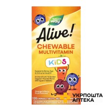 Мультивітаміни для дітей NATURE’S WAY (Натурес Вей) Kids Chewable Multivitamin таблетки жувальні апельсин і ягоди 120 шт Quality Supplements and Vitamins, Inc