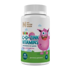 My Nutri Week Вітаміни С+D+Цинк для дітей желейні пастилки №60 My Nutri Week
