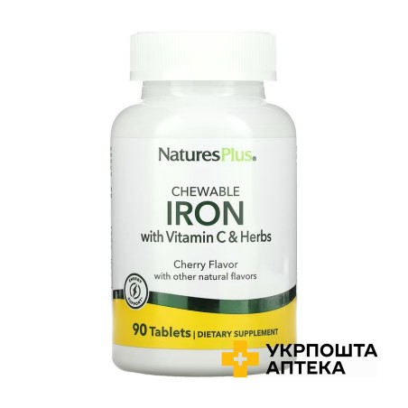 Nature's Plus Нейчерс Плас Залізо 27 мг HERBAL жувальних таблеток 90 Natural Organics Laboratories, Inc.
