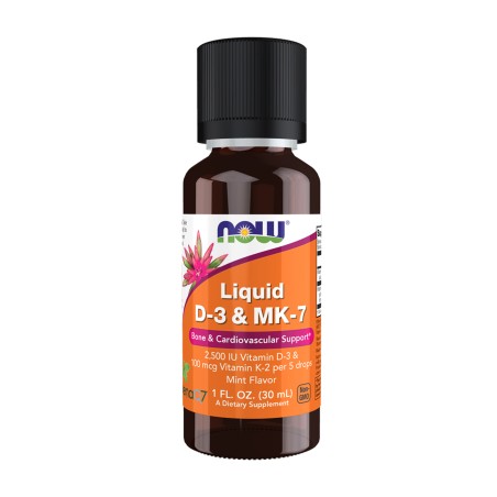 Нау Фудс Рідкий вітамін D-3 & MK-7 - 30мл NOW FOODS