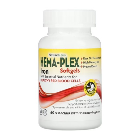 Вітамінно-мінеральний комплекс Nature's Plus Hema-Plex, 60 швидкодіючих гелевих капсул Natural Organics Laboratories, Inc.