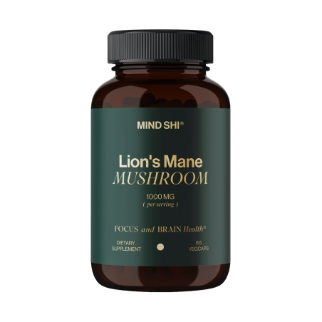 Їжовик гребінчастий MIND SHI (Майн Ші) Lion's Mane Mushroom 1000 мг капсули для підтримки когнітивних функцій, пам’яті флакон 60 шт Mind Shi Inc
