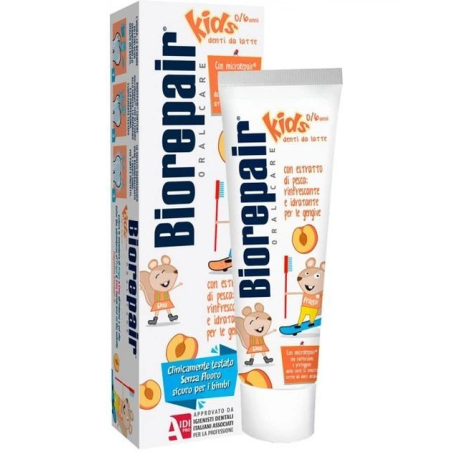 Зубна паста Biorepair Kids Milk Teeth Веселе мишеня, зі смаком персика, 50 мл Coswell (Італія)