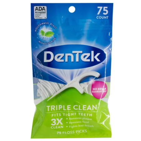 Флос-зубочистки Потрійне очищення, 75 шт. DenTek Oral Care, Inc (США)