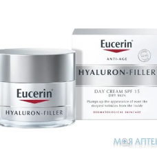 Крем для обличчя Eucerin Hyaluron-Filler + 3x Effect SPF15 денний проти зморшок для сухої та чутливої шкіри, 50 мл Байєрсдорф (Німеччина)
