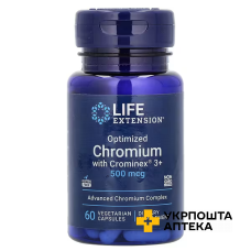 Life Extension Оптимізований хром із Crominex 3+ 500 мкг капс. №60 Quality Supplements and Vitamins, Inc (США)