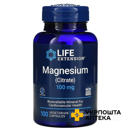Магнію цитрат Life Extension Magnesium (Citrate) 100 мг веган. капс. №100 Quality Supplements and Vitamins, Inc (США)