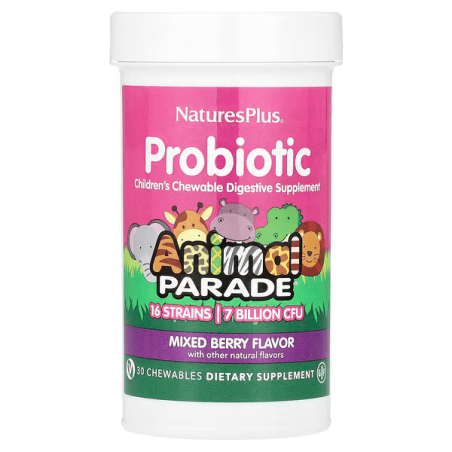 Натурес плюс Пробіотик для дітей табл. жув., Animal Parade зі смаком ягід №30 Natural Organics Laboratories, Inc.