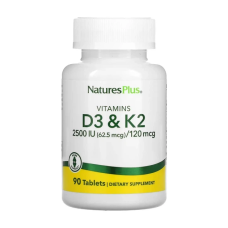 Нейчерс Плас Вітамін D3 та K2 2500 МО/120 мкг табл. №90 Natural Organics Laboratories, Inc.