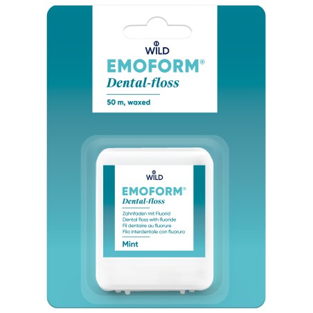 Зубна нитка Emoform, вощена, з фторидом та м'ятою, 50 м Dr. Wild & Со.AG