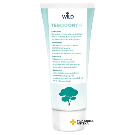 Зубна паста TEBODONT-F 75 мл, з фторидом Dr. Wild & Со.AG (Швейцарія)