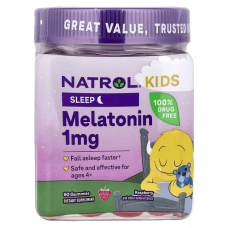 Мелатонін дитячий 1 мг жув. табл. зі смаком малини №60 Natrol 