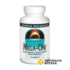 Мультивітаміни з мінералами Mega-One табл. №30 Source Naturals