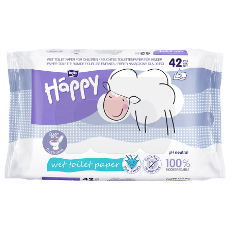 Папір туалетний вологий BELLA BABY HAPPY SENSITIVE 42 шт. Torunskie ZMO (Польща)