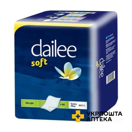 Пелюшки Dailee Soft одноразові поглинаючі, 60 см х 90 см №20 Drylock Technologies (Чеська Республіка)