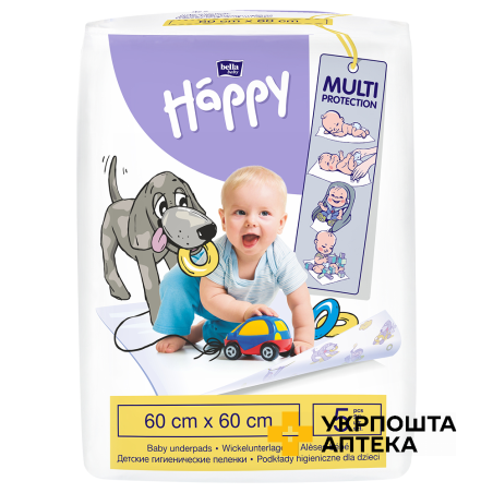 Пелюшки дитячі HAPPY BELLA BABY 60x60 см. №5 Torunskie ZMO (Польща)