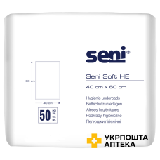 Пелюшки гігієнічні SENI SOFT HE, 40x60 см. №50 Torunskie ZMO (Польща)