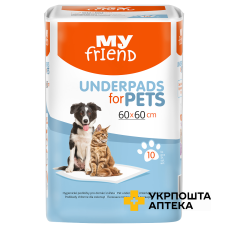 Пелюшки поглинаючі для тварин My Friend 60*60 см №10 Torunskie ZMO