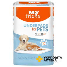 Пелюшки поглинаючі для тварин My Friend 90*60 см №10 Torunskie ZMO