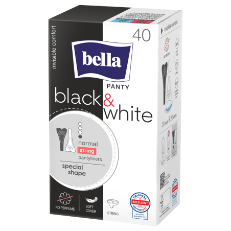 Прокладки гігієнічні щоденні BELLA Panty Slim white & black №40 Torunskie ZMO (Польща)