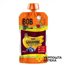 Пюре фруктове Равлик Боб 250 г, банан-чорниця Еко Снек (Україна)