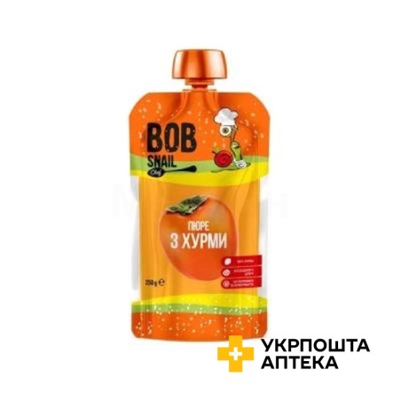Пюре фруктове Равлик Боб 250 г, хурма Еко Снек (Україна)