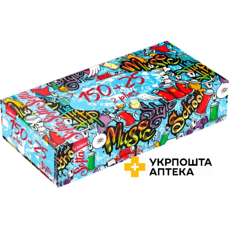 Серветки косметичні Softa Chisto Graffiti Among Us сухі 2 шара 150+25 шт. Chisto (Україна)