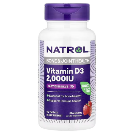 Вітамін D3 2000 МО полуниця табл. №90 Natrol