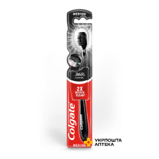 Зубна щітка Colgate 360º Деревне вугілля багатофункціональна середньої жорсткості 1 шт. Colgate-Palmolive (Китай)
