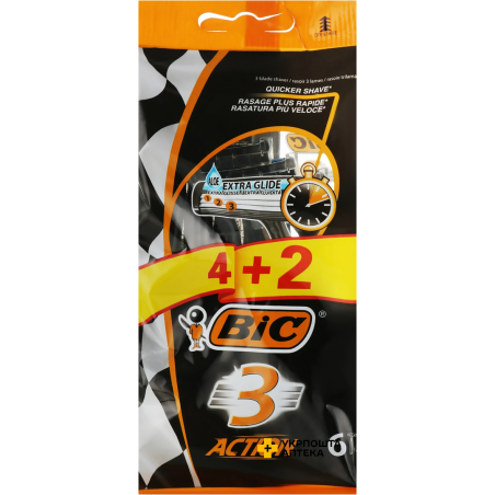 BIC Станок BIC3 Action 4+2 шт. уп. Societe BIC (Греція)