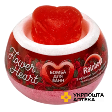 Бомба д/ванн Аква Шайн Rainbow 155 г з фігурним милом Heart Flower Аква Шайн (Україна)
