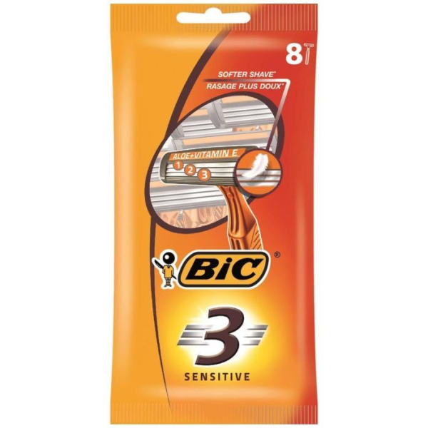 Бритва Bic 3 Sensitive 8 шт. уп. Societe BIC (Греція)