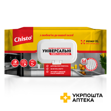 Chisto Серветки вологі універсальні для прибирання 54 шт Гютерсон (Україна)