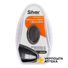 Губка-блиск для взуття з дозатором Silver 6мл чорна Silver (Туреччина)