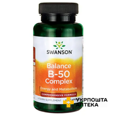 Комплекс вітамінів В-50 Swanson Balance Vitamin B-50 капс. №100 Swanson Health Products (США)