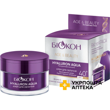 Крем для обличчя Біокон Age&Beauty Hyaluron Aqua 40+ 50 мл Біокон (Україна)