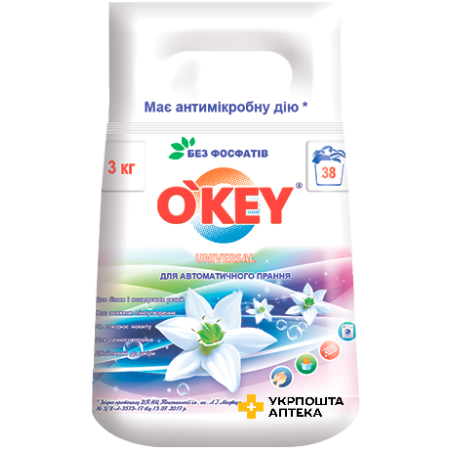 Порошок д/прання O'KEY Universal автомат 3 кг Карапуз (Україна)