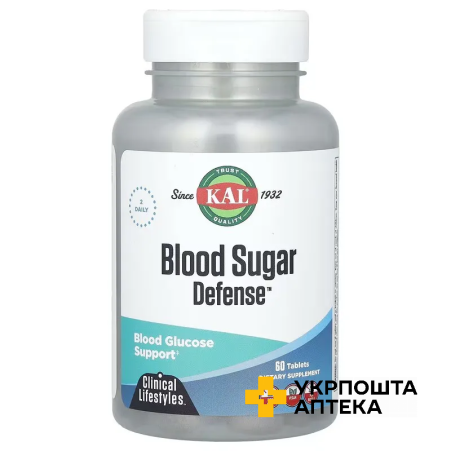 Регулювання вмісту цукру в крові KAL Blood Sugar Defense табл. №60 KAL Nutritional (США)