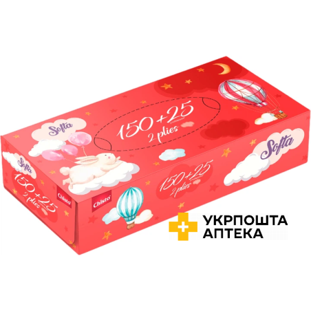 Серветки косметичні Softa Chisto Bunny сухі 2 шара 150+25 шт. Chisto (Україна)