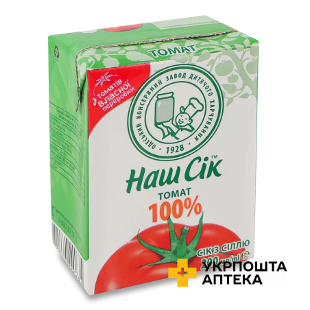 Сік Наш Сік томатний, 0,2 л ОКЗДХ (Україна)