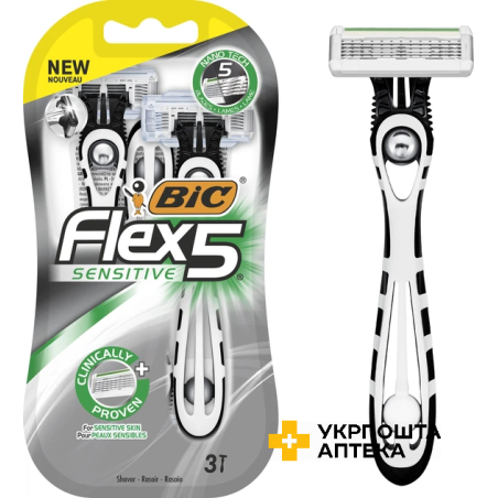 Станок BIC Flex 5 Sensitive 3 шт. Societe BIC (Греція)