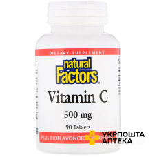 Вітамін С (аскорбінова кислота) Natural Factors Vitamin C 500 мг табл. №90 Natural Factors (Канада)