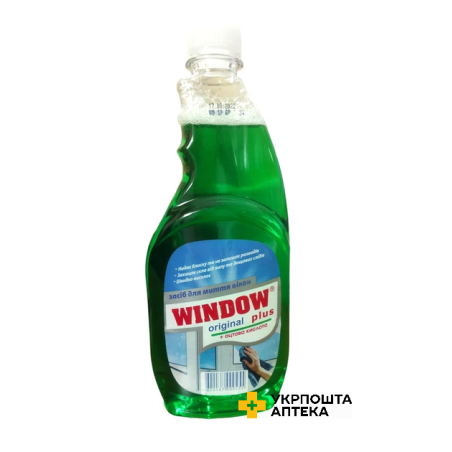 Засіб для миття скла Window Plus на основі нашатирного спирту запаска 500 млГолд Дроп (Україна)